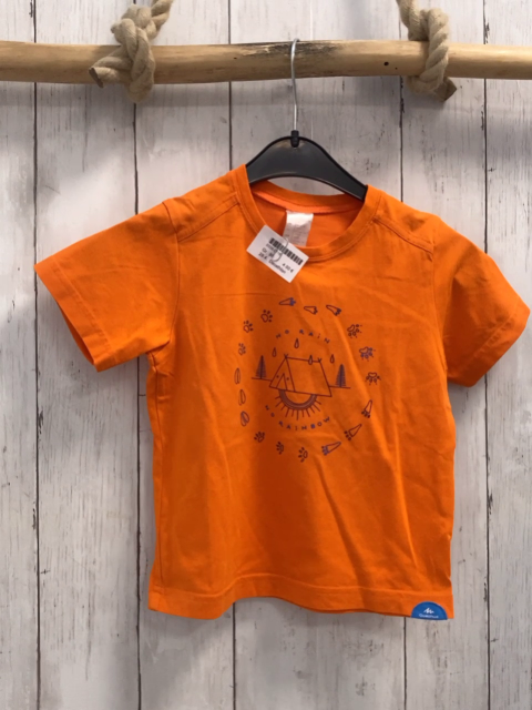 Decathlon  T-Shirt Gr. 98  orange Zelt kleine Bilder 