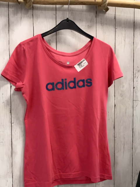 Adidas  T-Shirt  Gr. 140  rot blaue Glitzerschrift 