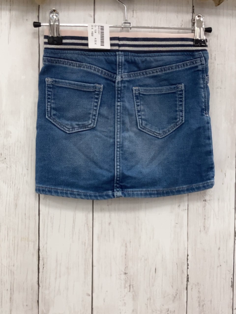 H&M  Rock Gr. 104  blau Jeans + rosa grau silber Streifenbund 