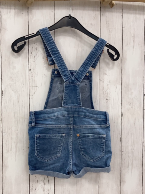 H&M  Latzshorts  Gr. 104  blau Jeans bronze Knöpfe + Schnallen 