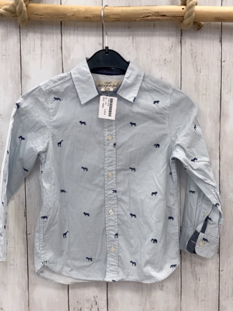 H&M Hemd Gr. 110  blau weiß gestreift Löwen