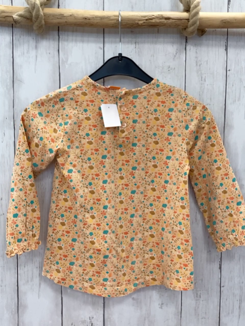 Pusblu Langarmshirt Gr. 104  orange Blumen