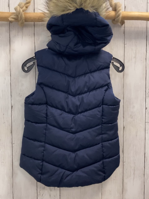 H&M  Weste  Gr. 122/128  blau Kapuze mit Fellbund 