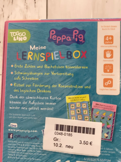 neu  Lernspielbox Peppa Pig mit 50 abwischbaren Karten 