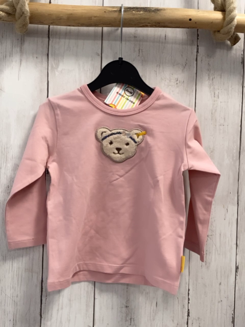 neu Steiff  Langarmshirt  Gr. 74  rosa Plüschbärenkopf 