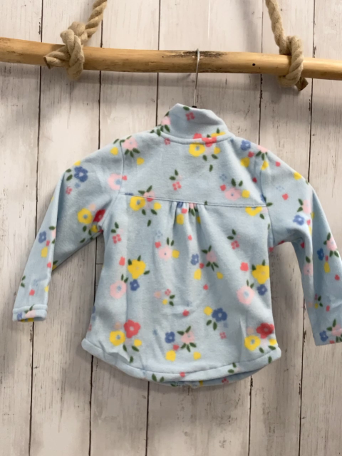 neu  Fleecejacke  Gr. 92  hellblau Blumen 