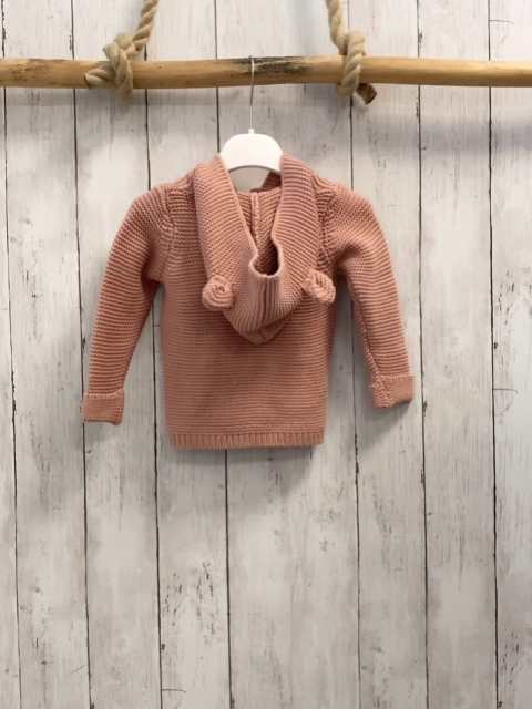 neu  Strickjacke  Gr. 74  altrosa Kapuze Knebelknöpfe 