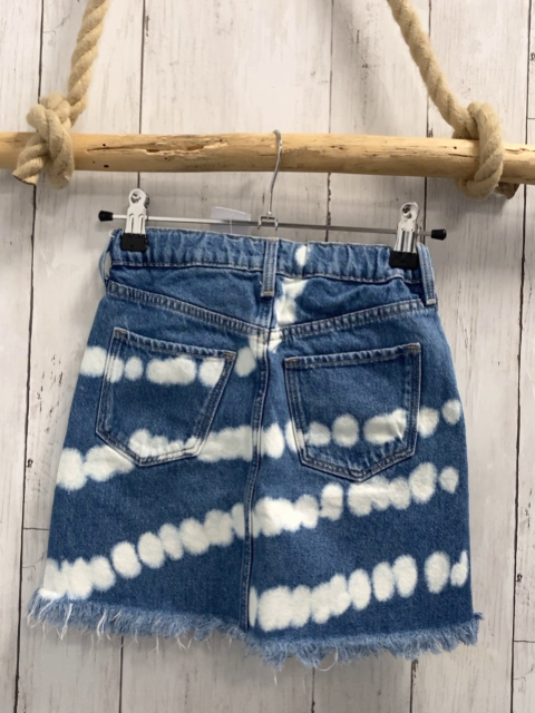 H&M Rock Gr. 134  blau weiße Punkte Jeans Bund verstellbar