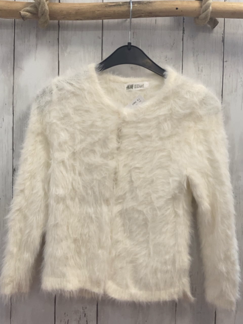H&M  Strickjacke  Gr. 110  weiß flusig 