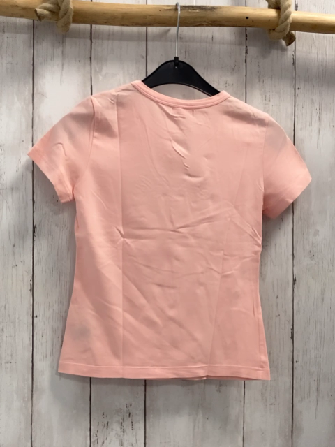 Roberto Cavalli  T-Shirt  Gr. 128  rosa silber Schrift aus kleinen Steinen 