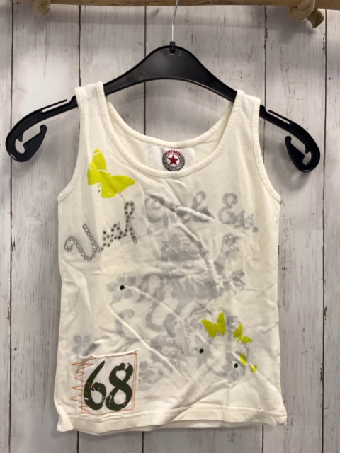 Airforce  Top Gr. 134  weiß graue Blumen hellgrüne Schmetterlinge 