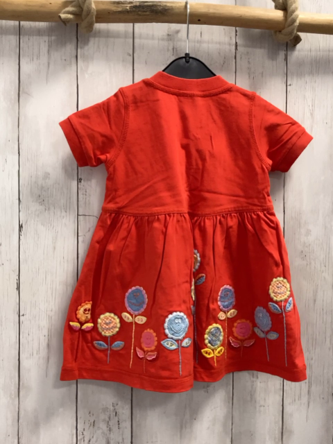 Oilily  Kleid  Gr. 86  rot bunte aufgenähte Blumen 