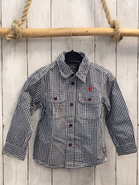 CKS  Hemd  Gr. 104  grau weiß kariert 