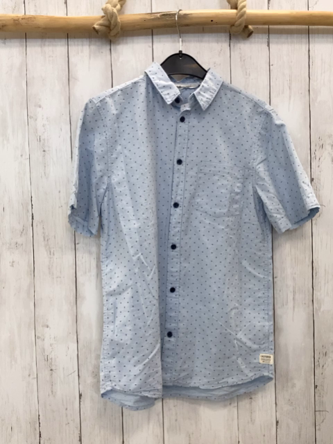 H&M  Sommerhemd  Gr. 164  hellblau graue kleine Pfeile 
