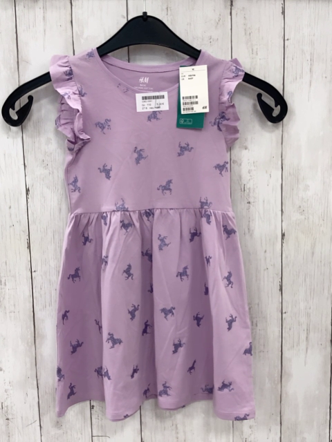 neu H&M  Kleid  Gr. 110  lavendel lila Glitzereinhörner 