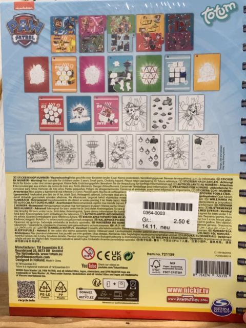 neu  Kreativbuch Paw Patrol Stickerbuch