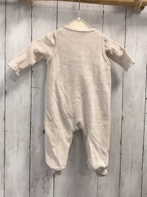 2tlg Petit Beguin Body + Strampler Gr. 62  beige Schafskopf