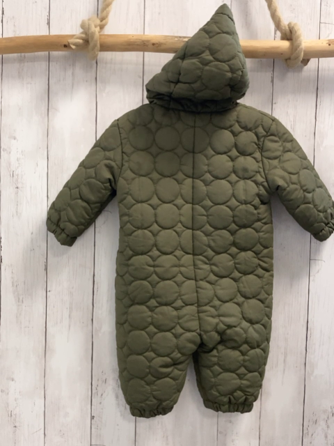  Winteroverall Gr. 62  oliv Kreise braunes Teddyfutter
