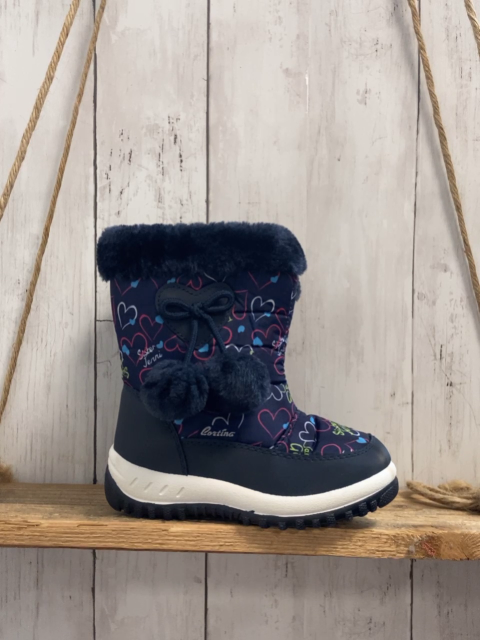 Cortina Winterboots Gr. 27  blau Plüschbund Herzen