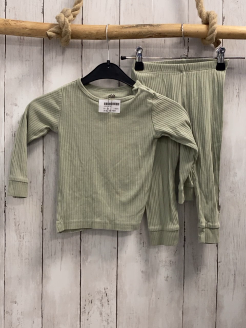 2tlg H&M Schlafanzug  Gr. 92  mint Rippen 