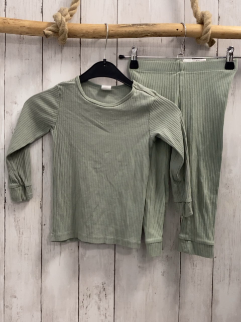 2tlg H&M Schlafanzug  Gr. 98  mint Rippen 