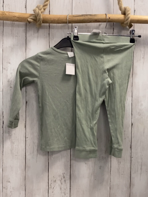 2tlg H&M Schlafanzug  Gr. 98  mint Rippen 