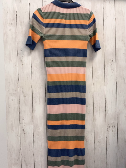 Jake´s  Kleid  Gr. S blau kiwi orange hellgrau rosa Streifen Strick 