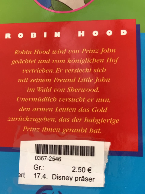Disney präsentiert  Buch Robin Hood 