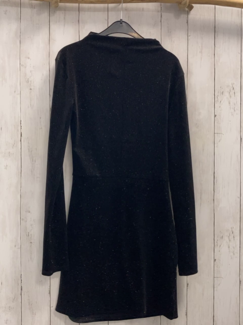 H&M  Kleid  Gr. 164  schwarz Samt goldene Glitzerpunkte 