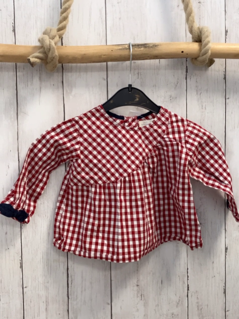 Zara  Bluse  Gr. 80  rot weiß kariert 