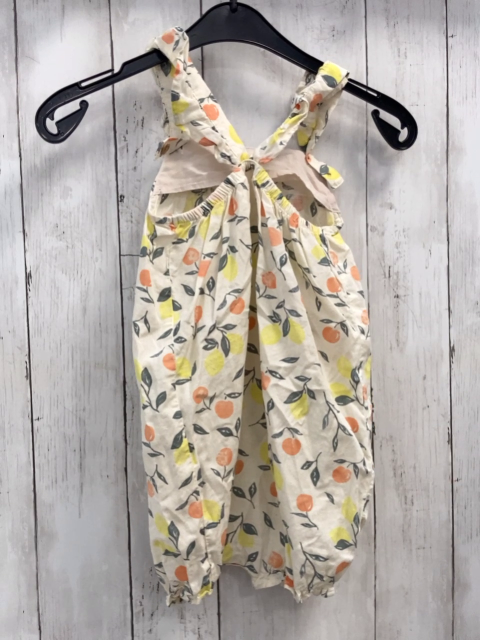 H&M  Playsuit  Gr. 98  creme Orangen Zitronen oliv Blätter 