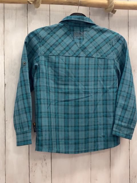 Jack Wolfskin Hemd  Gr. 128  petrol schwarz beige kariert 