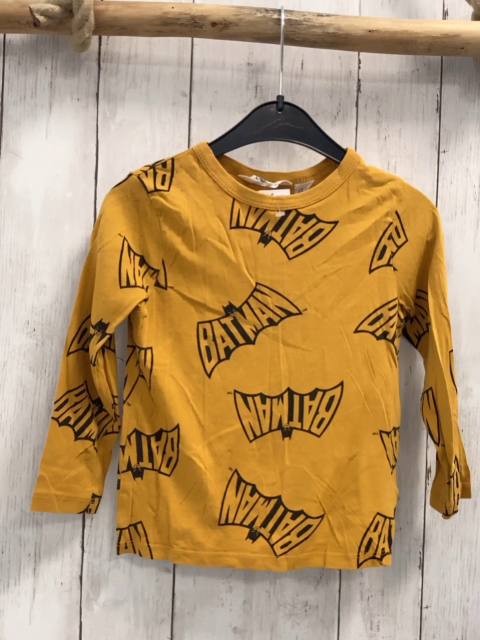 H&M  Langarmshirt  Gr. 98  ocker Schrift Batman 