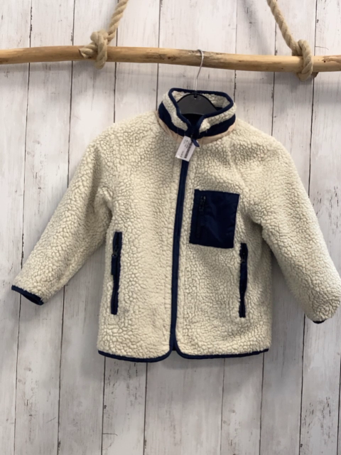  Wendejacke  Gr. 110  blau schwarzer Bund / weiß Teddy 