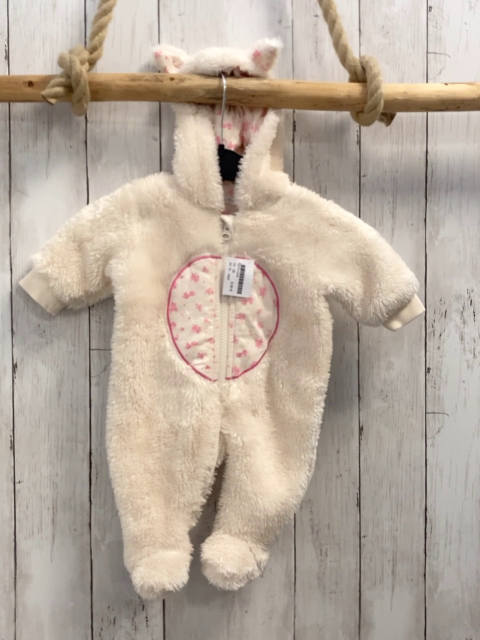 next Plüschoverall Gr. 56  weiß Ohren 