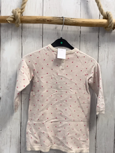  Kleid Gr. 80  beige pink Punkte Pinguin Strick