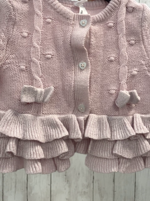 Orchestra Strickjacke Gr. 80  rosa Glitzerfäden Rüsschen