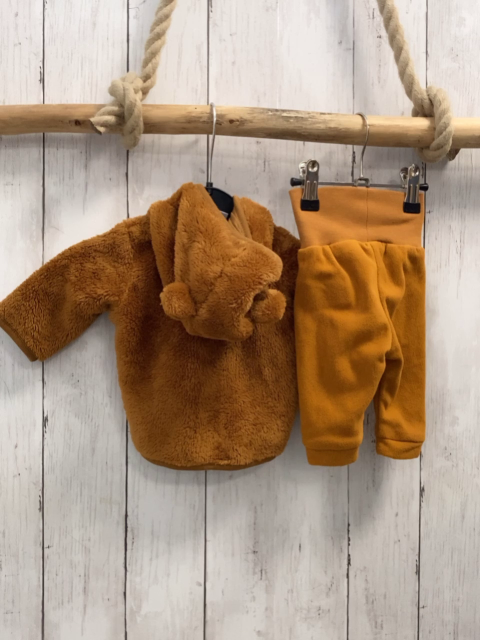 2tlg H&M Plüschjacke + Hose Gr. 50  rotbraun