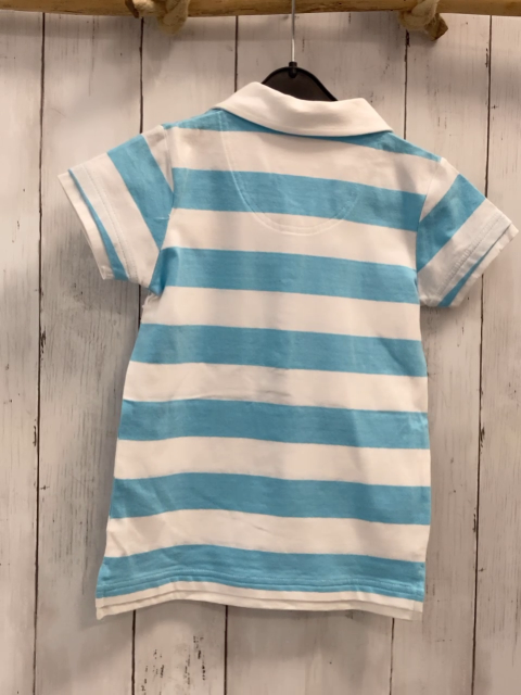 neu H&M  T-Shirt  Gr. 122  weiß hellblaue Striefen weißer Polokragen