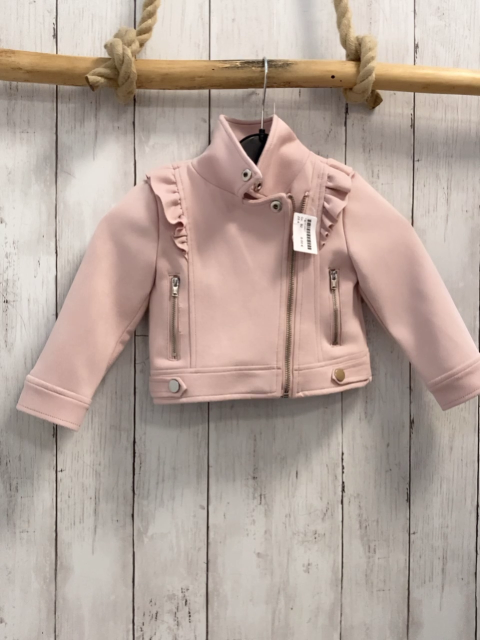   Jacke  Gr. 92  rosa Rüschen silber Reißverschlüsse 