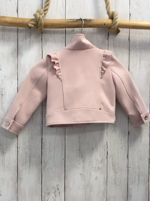   Jacke  Gr. 92  rosa Rüschen silber Reißverschlüsse 