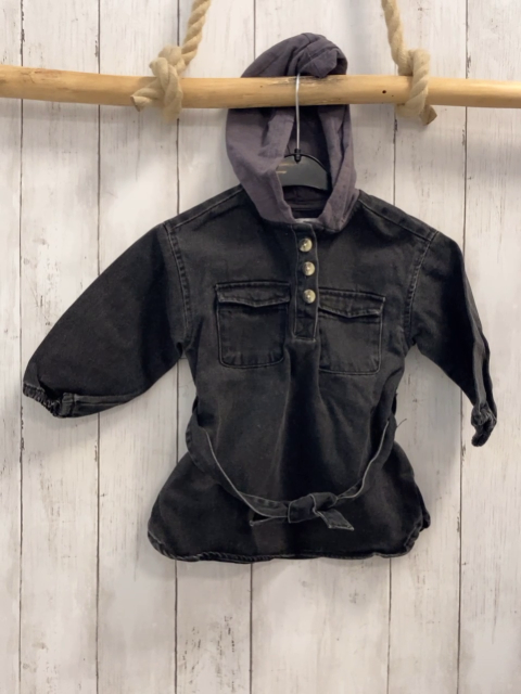 Zara Kleid  Gr. 86  grau Jeans hellgraue Kapuze 