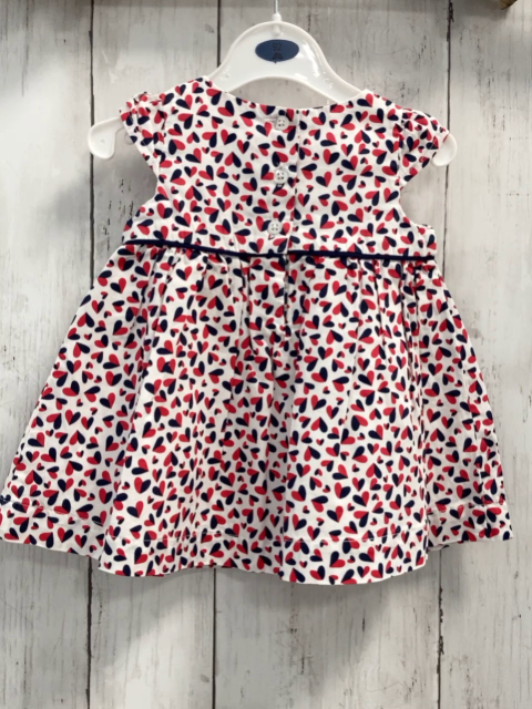   Kleid  Gr. 62  weiß rot blaue Herzen Schleife 