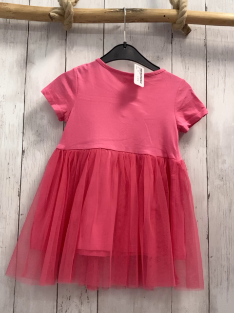   Kleid  Gr. 98  pink Oberteil mit Einhorn Tüllüberrock