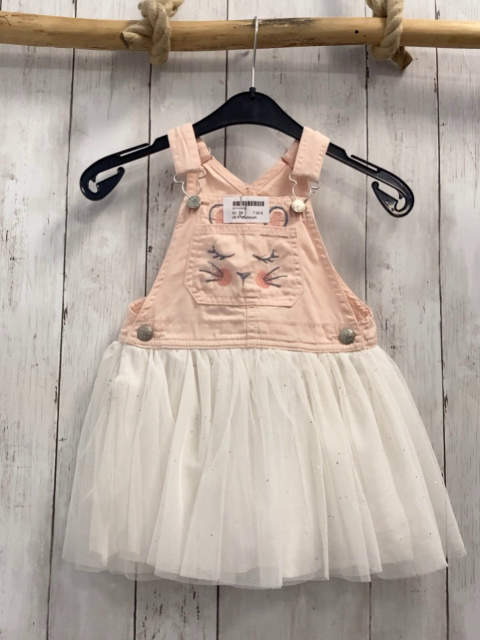 Oshkosh Kleid  Gr. 98  rosa Oberteil mit Gesicht weißer Tüllüberrock mit silber Glitzerpunkten 