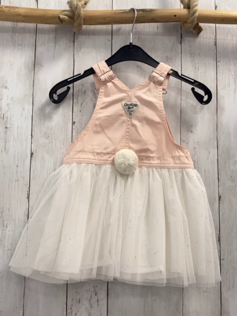 Oshkosh Kleid  Gr. 98  rosa Oberteil mit Gesicht weißer Tüllüberrock mit silber Glitzerpunkten 