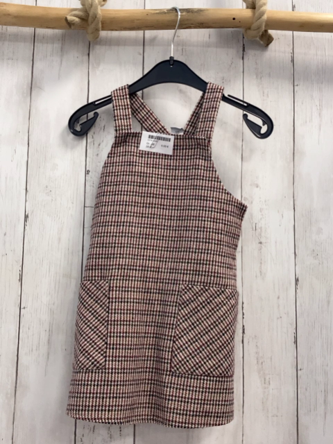   Kleid  Gr. 98  beige weinrot schwarz kariert 