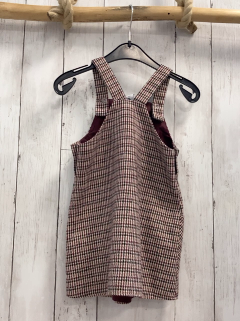   Kleid  Gr. 98  beige weinrot schwarz kariert 