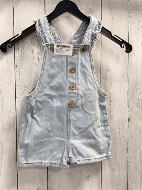  Latzshorts Gr. 74  hellblau Jeans braune Knöpfe