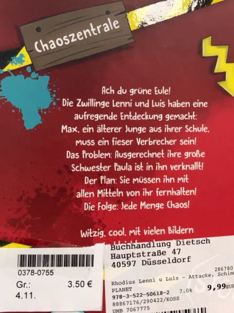   Buch Lenni & Luis Attacke, Schimmelbacke